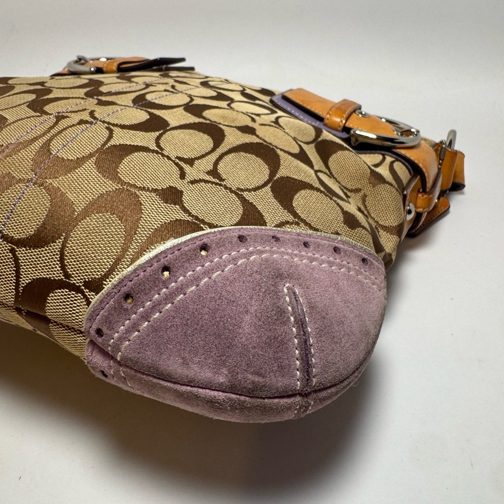 Vintage Coach SoHo Slim Duffle Shoulder Bag/Crossbody #1486 Purple Suede Y2K - Picture 10 of 14